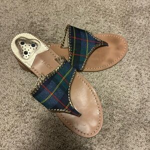 Jack Rogers Tartan Plaid Sandals Sz 9